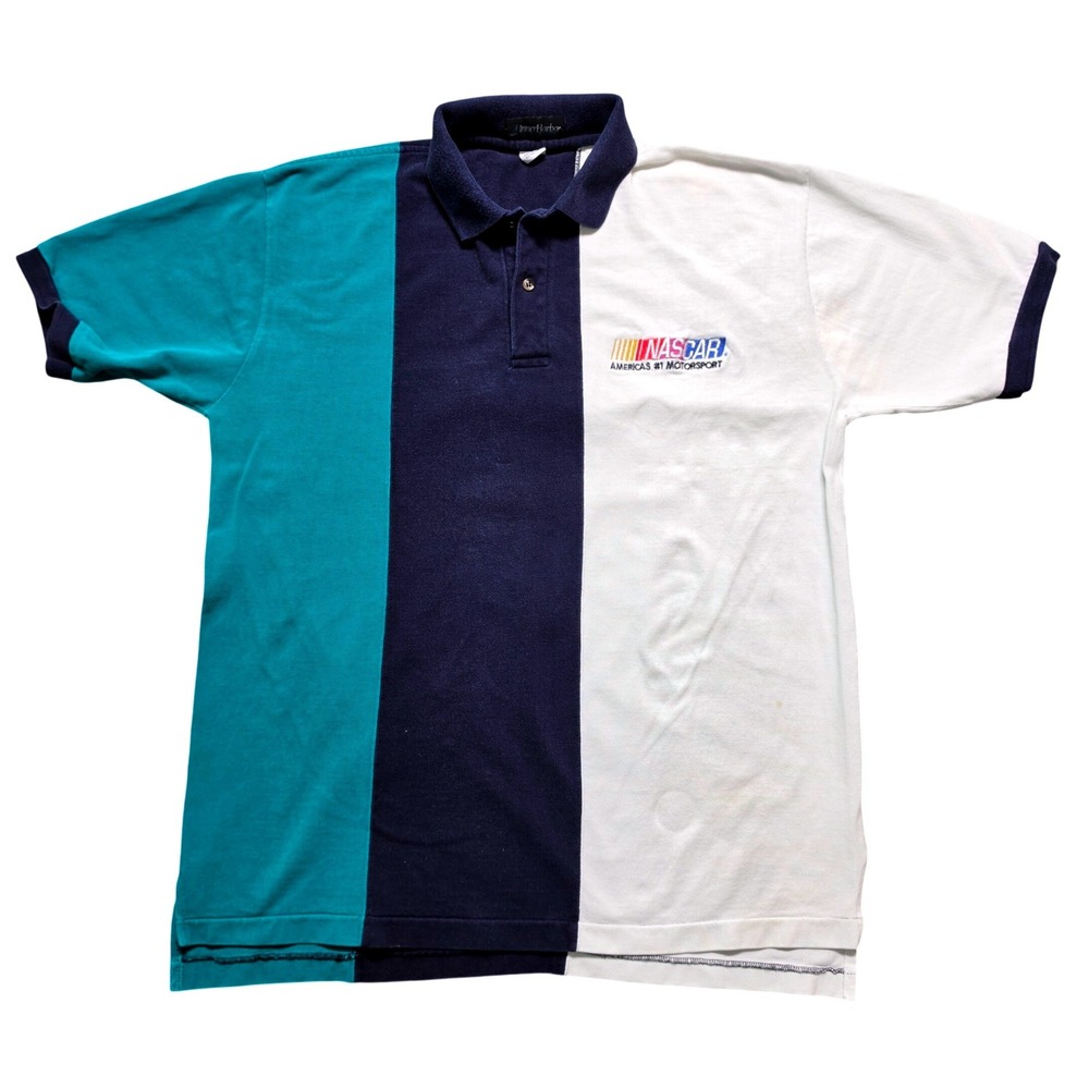 Vintage Inner Harbor Polo Shirt Mens XL Microsoft Teal Navy Colorblock 90s